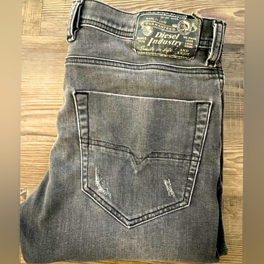 Diesel Gray Slim Men Jeans